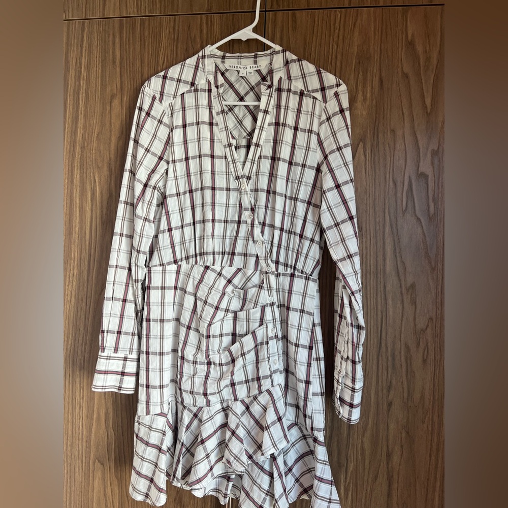 Veronica Beard White and Red Plaid dress